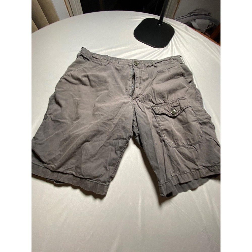 Express Mens Gray Cotton Cargo Shorts Size 34 Casual Outdoor Multi Pocket